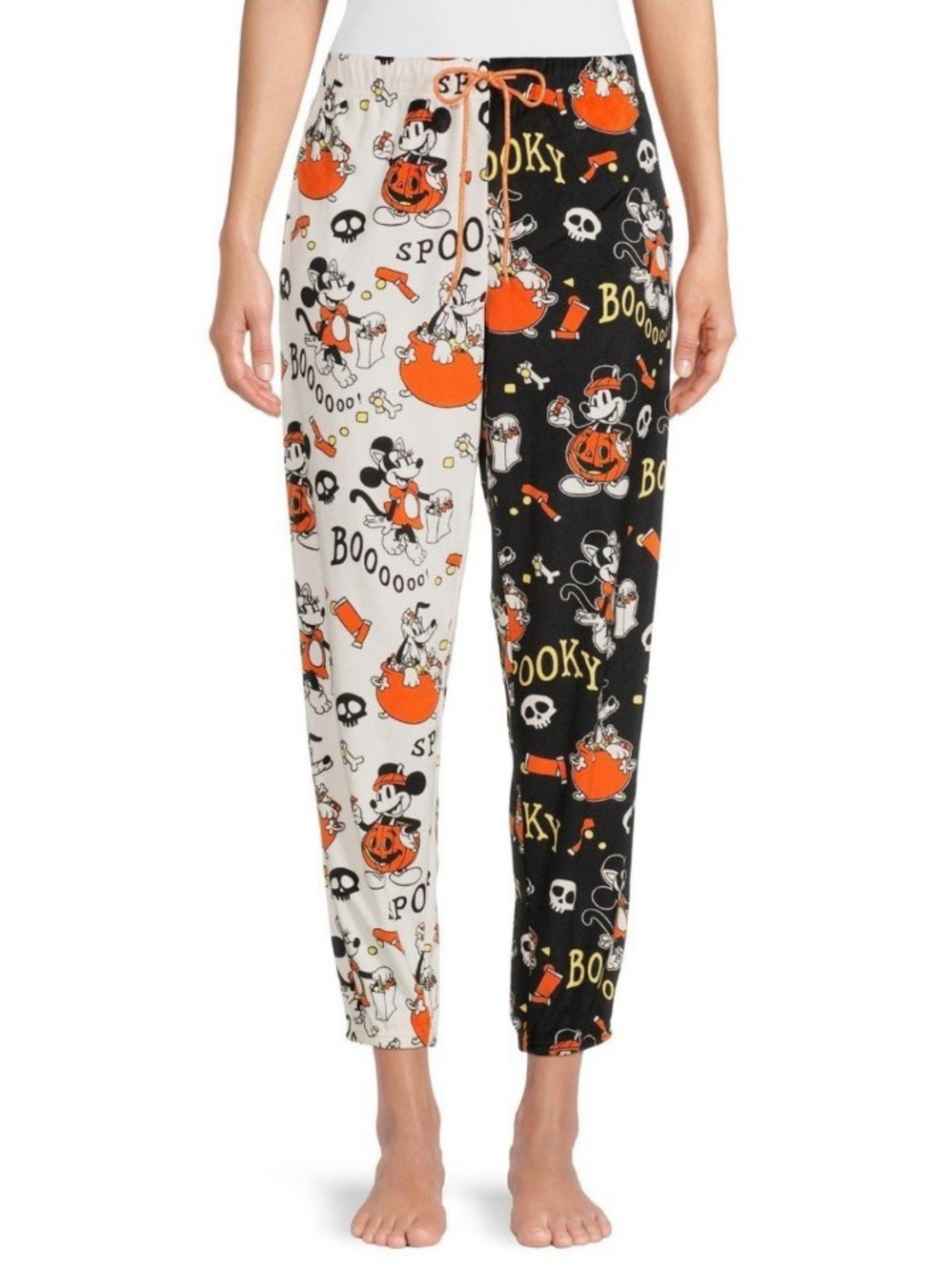 Disney Halloween Mickey Mouse Pajama Pants - Black, White, Orange